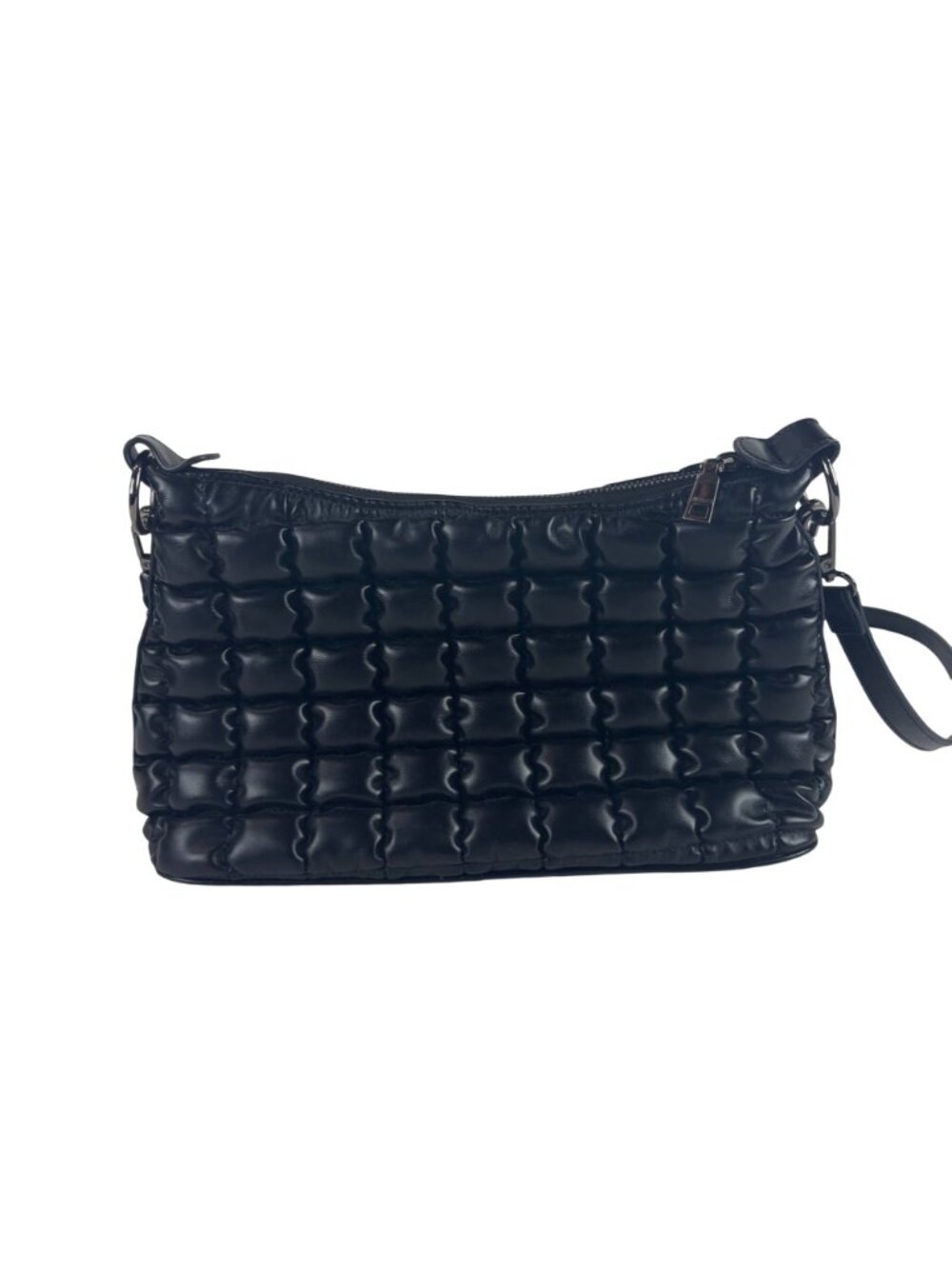 Jen & Co Jacqueline Quilted Satchel Shoulder Bag Black With Braided Handle & Adj - Picture 5 of 12